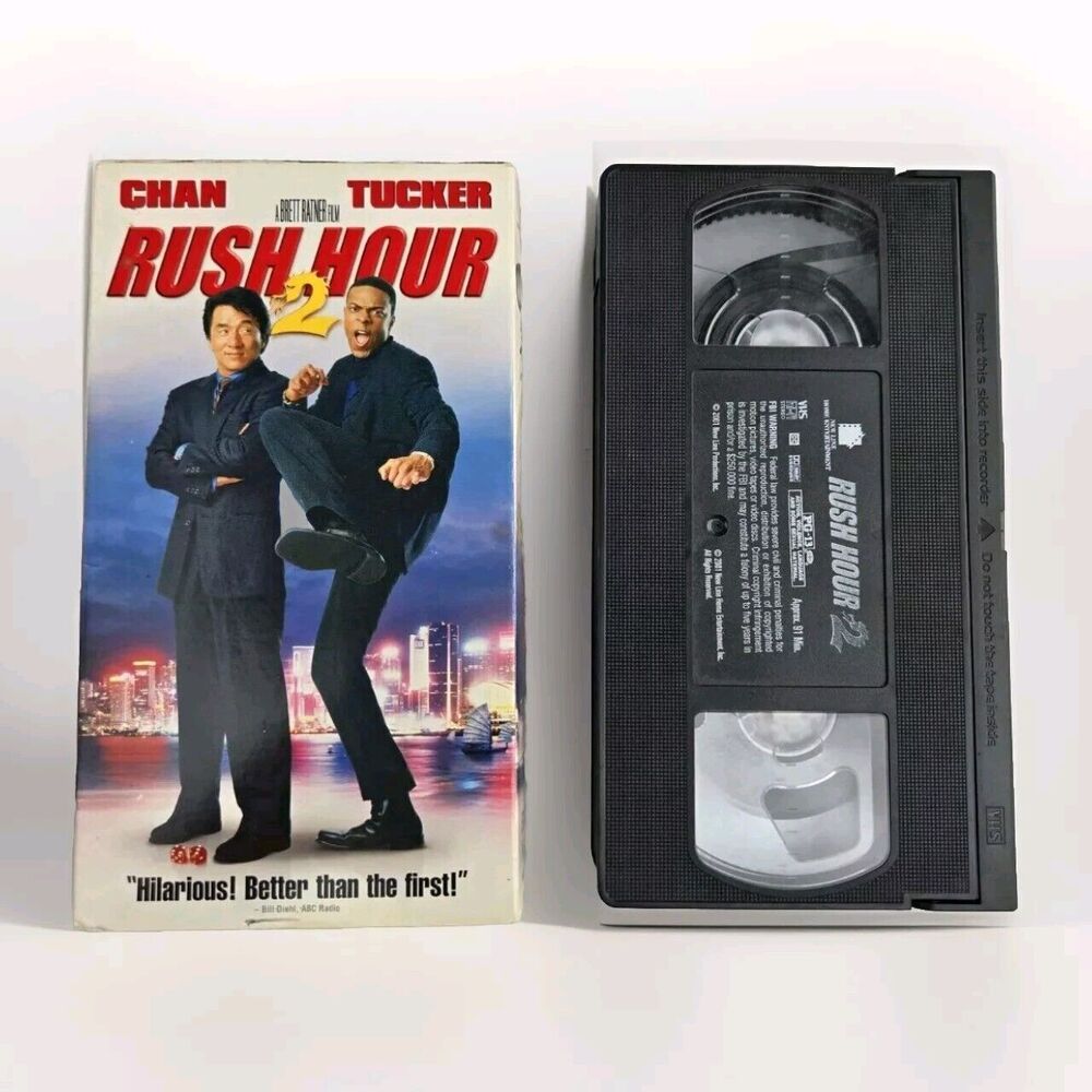 Rush Hour 2 (VHS, 2001) Jackie Chan, Chris Tucker, John Lone Action Comedy Movie